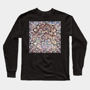 Mosaic Dark Blue and Pink Long Sleeve T-Shirt